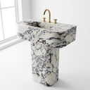 Calacatta Viola Freestanding Marble Sink – Handcrafted Natural Stone
