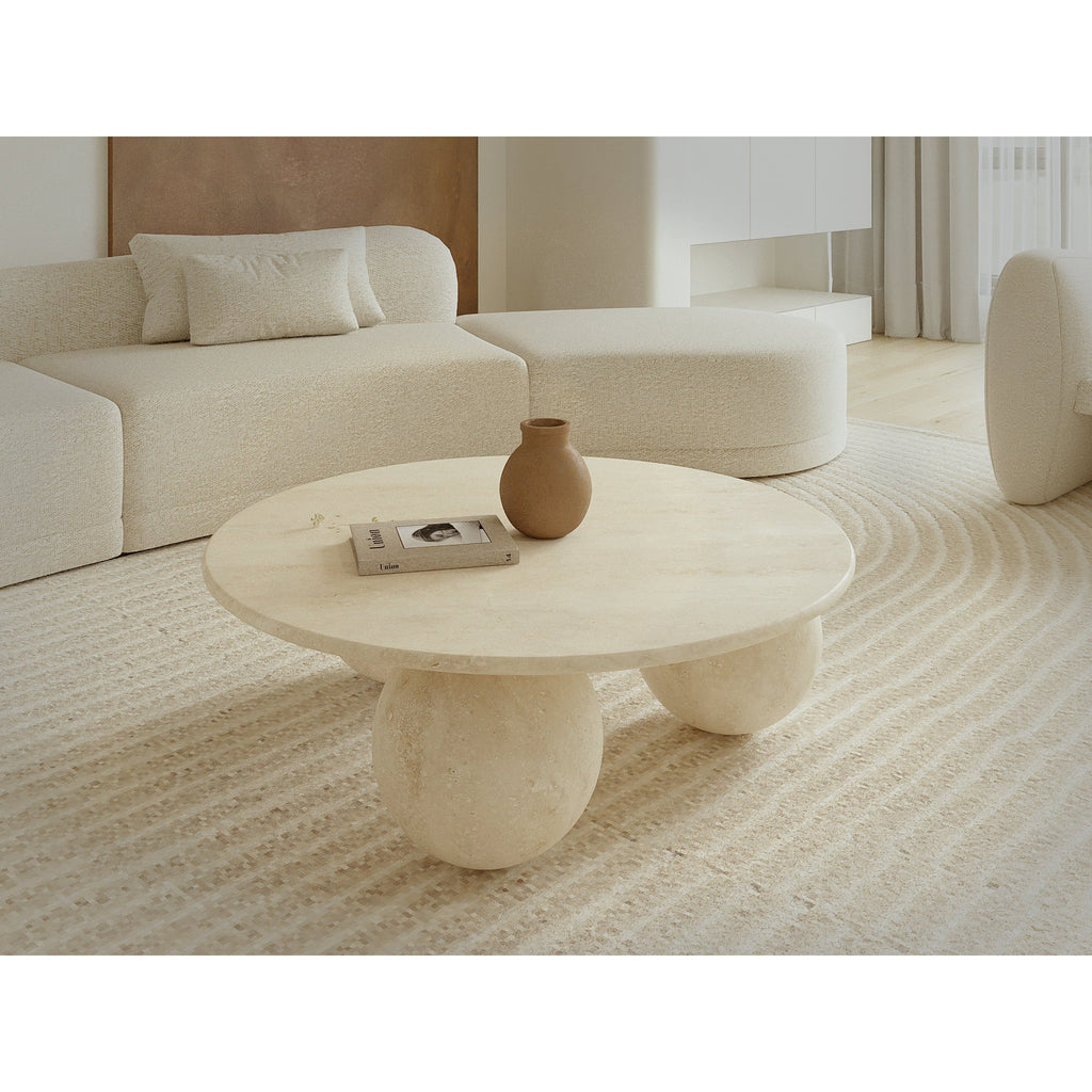 Travertine coffee table Lunar
