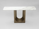 Console AKRON en marbre blanc et métal finition laiton