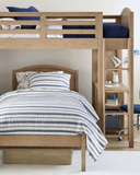 Angolo Bunk Bed — L-Shape Solid Oak Bunk Bed with Integrated Shelf
