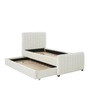 Stria Bed — Children’s All-Over Channel Stitch Velvet Single Bed