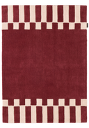 Rouge d'orage – Tapis en laine géométrique - Bordeaux