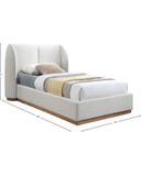Alto Bed — Children’s Winged Bouclé Single Bed with Oak Plinth