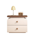 Mochi Nightstand — Children’s Arch-Top Bedside Table with Walnut Shelf