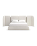 Celeste Modern Upholstered Bed with Curved Wingback Headboard