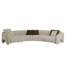 Luno Sectional — Curved Bouclé Sofa with Pillar Arms