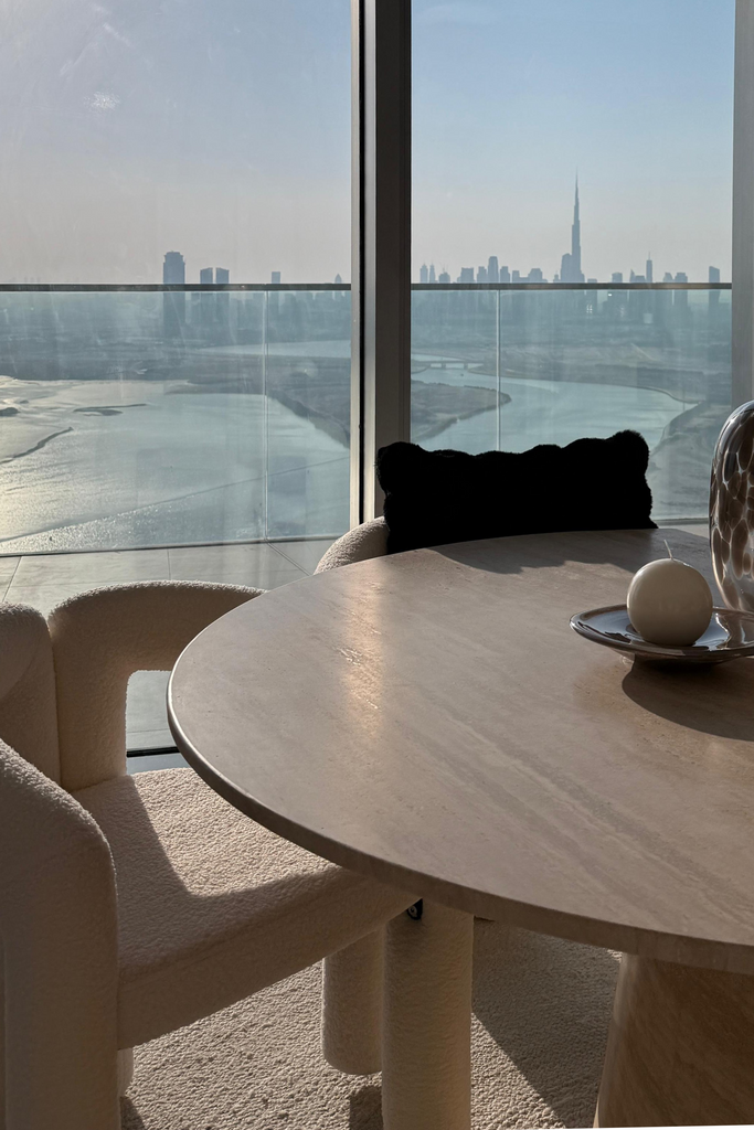Belova Travertine Round Dining Table