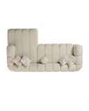 Modern Cream Sectional Sofa – Channel Tufting & Plush Curves