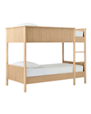 Reed Bunk Bed — Solid Oak Bunk Bed with Fluted Safety Panel