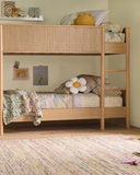 Reed Bunk Bed — Solid Oak Bunk Bed with Fluted Safety Panel