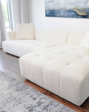 Modern Cream Sectional Sofa – Tufted Design & Plush Comfort