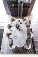 Table JADIDA en céramique — sur-mesure, atelier Halens Casablanca