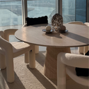 Belova Travertine Round Dining Table