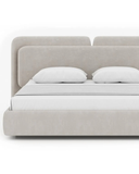 Contemporary Upholstered Bed with Layered Panel Headboard