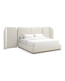 Celeste Modern Upholstered Bed with Curved Wingback Headboard