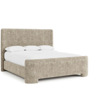 Modern Fully Upholstered Bed with Soft Fabric Finish – Minimalist Luxury Design