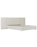 Linea Modern Minimalist Upholstered Bed with Wide Panel Headboard