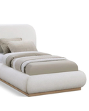 Nuvola Bed — Children’s Cloud Arch Bouclé Single Bed with Oak Plinth
