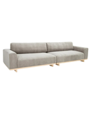 Modern Grey Sofa – Slim Profile & Light Wood Base