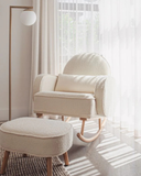 Culla Nursing Chair & Footstool — Bouclé Rocking Chair with Ottoman