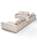 The Largo Sectional — Modular U-Shape Sofa with Walnut Plinth Base