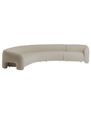Luno Sectional — Curved Bouclé Sofa with Pillar Arms