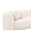 Modern Cream Rounded Sofa – Sculptural Bolster Pillows & Plush Comfort
