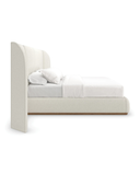 Celeste Modern Upholstered Bed with Curved Wingback Headboard