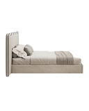 Scallop Edge Upholstered Bed – Modern Elegance with Artistic Headboard Design