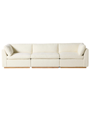 Modern Cream Modular Sofa – Plush Cushions & Wooden Base