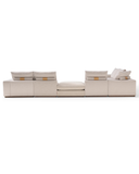 The Largo Sectional — Modular U-Shape Sofa with Walnut Plinth Base