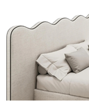 Scallop Edge Upholstered Bed – Modern Elegance with Artistic Headboard Design