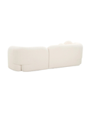 Modern Cream Rounded Sofa – Sculptural Bolster Pillows & Plush Comfort