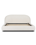 Blanca Curved Upholstered Bed in Bouclé Ivory Fabric