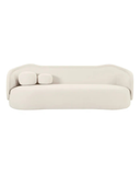 Modern Cream Curved Sofa – Sculptural Silhouette & Plush Cushions