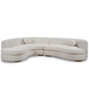 The Koda Sectional — Curved Two-Piece Sofa with Round Walnut Feet