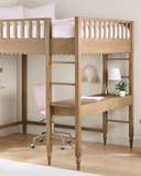 Fiaba Loft Bed — Solid Oak High Sleeper with Scallop Trim & Integrated Desk