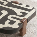 Wyler Set of 2 Square Coffee Table With Marble- Brown/Grey pattern