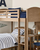 Angolo Bunk Bed — L-Shape Solid Oak Bunk Bed with Integrated Shelf