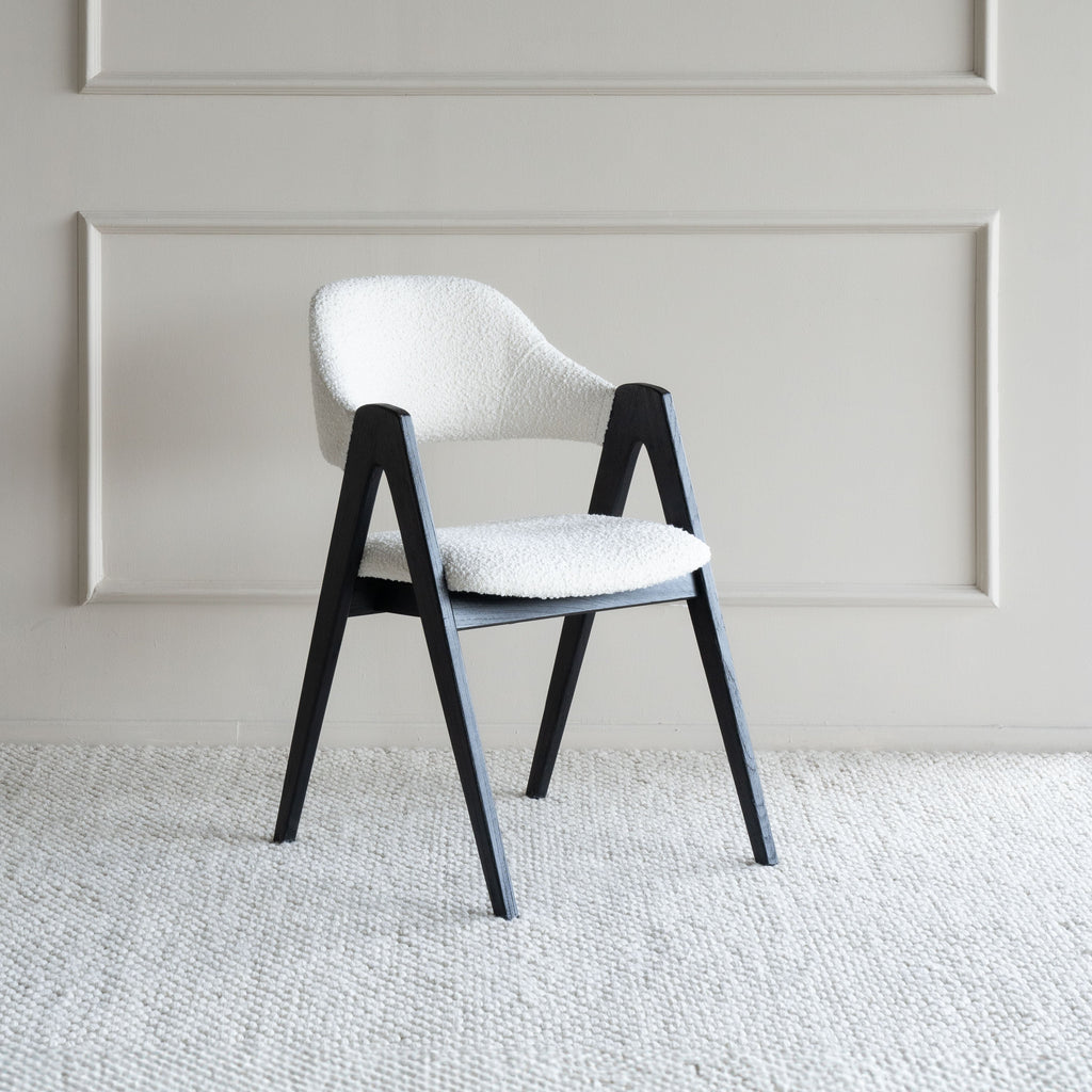 Ashley Wooden Dining Chair - Boucle