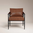 Barbican Armchair | Vintage Tan Faux Leather & Black