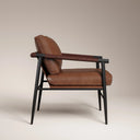 Barbican Armchair | Vintage Tan Faux Leather & Black