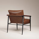 Barbican Armchair | Vintage Tan Faux Leather & Black