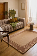 Cèdre blanc – Tapis en laine wavy marron