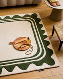 Cèdre blanc – Tapis en laine wavy – vert