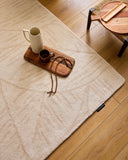 Cèdre blanc – Tapis en laine feuillage - crème