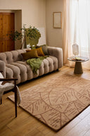Cèdre blanc – Tapis en laine feuillage - marron