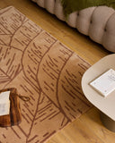 Cèdre blanc – Tapis en laine feuillage - marron