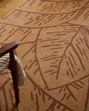 Cèdre blanc – Tapis en laine feuillage - marron