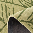 Cèdre blanc – Tapis en laine motif feuillage - vert